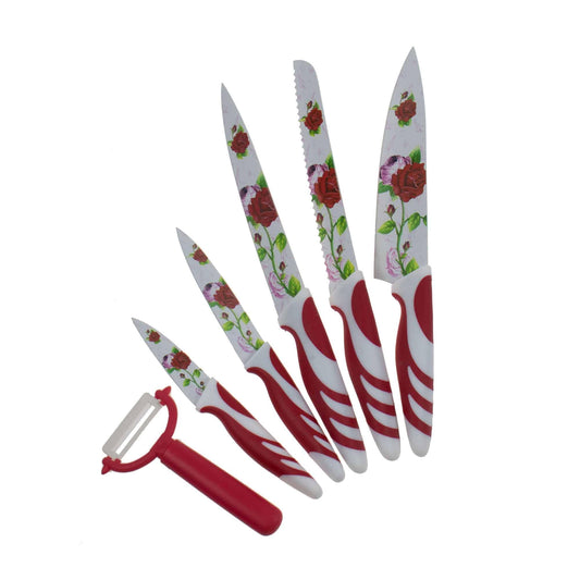Set cutite bucatarie 6 piese cu invelis ceramic / 4543