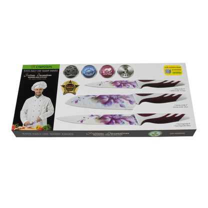 Set cutite bucatarie 3 piese cu invelis ceramic / 4544