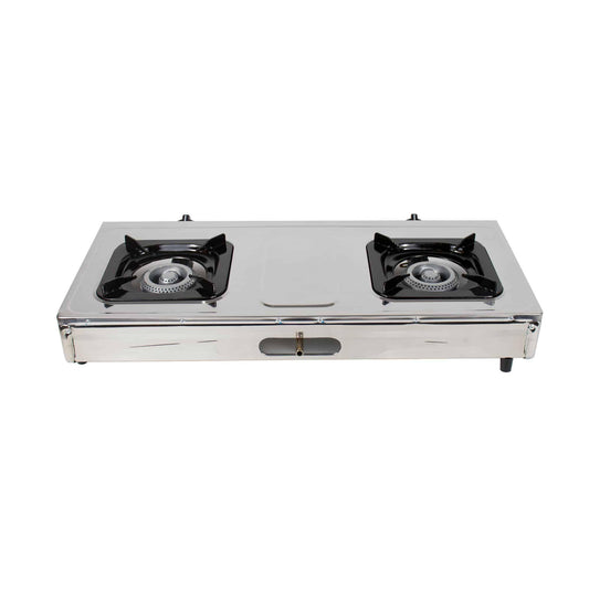 Aragaz din inox cu 2 ochiuri, alimentare la butelie - 221.ro