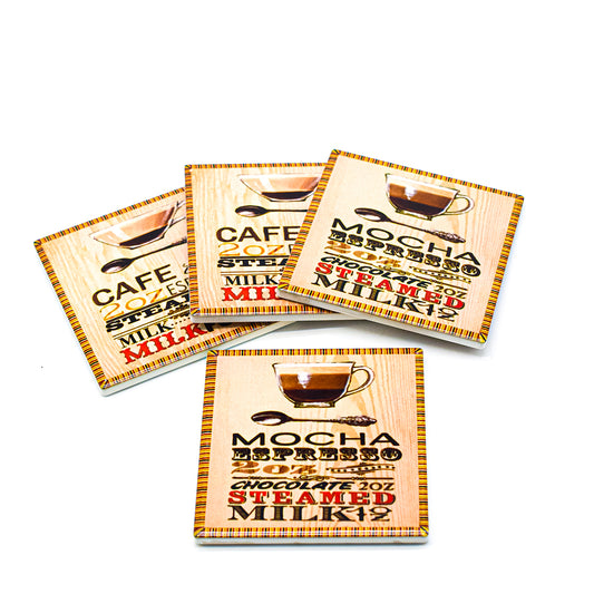 Suport pahar, din ceramica, set 4 bucati, D1083, 11cm