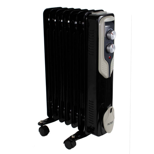 Calorifer electric Floria, 1500 W, 7 elementi, Negru / ZLN 3642