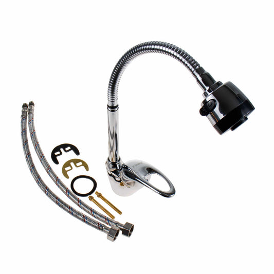 Baterie bucatarie pipa flexibila cu dus, monocomanda / ZLN 0382