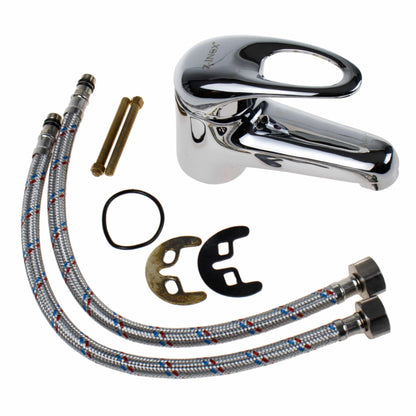 Baterie lavoar baie, inox, Zilan, monocomanda cu ventil, cartus ceramic 40 mm / ZLN 7727