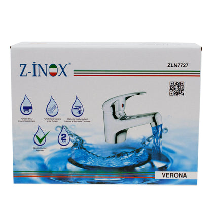 Baterie lavoar baie, inox, Zilan, monocomanda cu ventil, cartus ceramic 40 mm / ZLN 7727