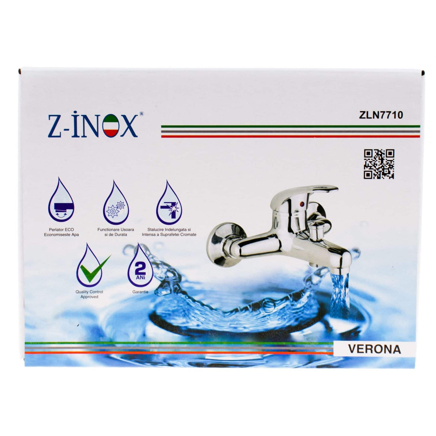 Baterie perete pentru cada, inox, monocomanda / ZLN 7710