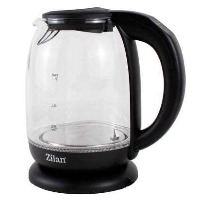 Fierbator electric sticla Zilan cu iluminare LED, temperatura controlata, 1.7l, 2200W / ZLN 3956
