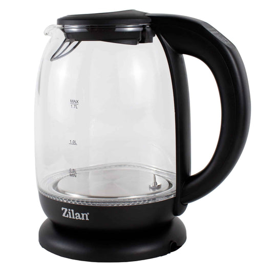 Fierbator electric sticla Zilan cu iluminare LED, temperatura controlata, 1.7l, 2200W / ZLN 3956