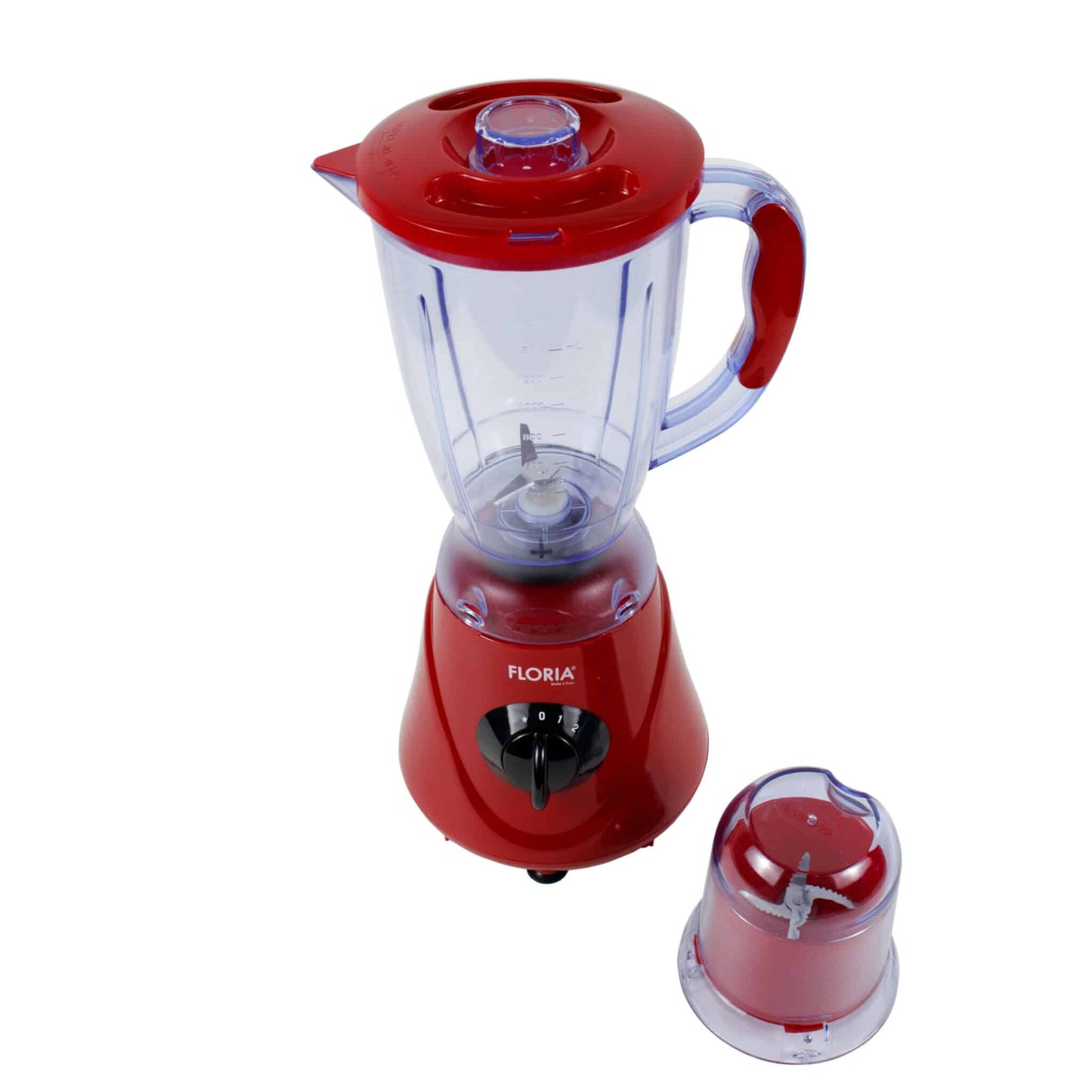 Blender Floria, 2 in 1, Rasnita inclusa, 2 viteze+Pulse, 1.6L, Putere 300W, Rosu / ZLN 7917