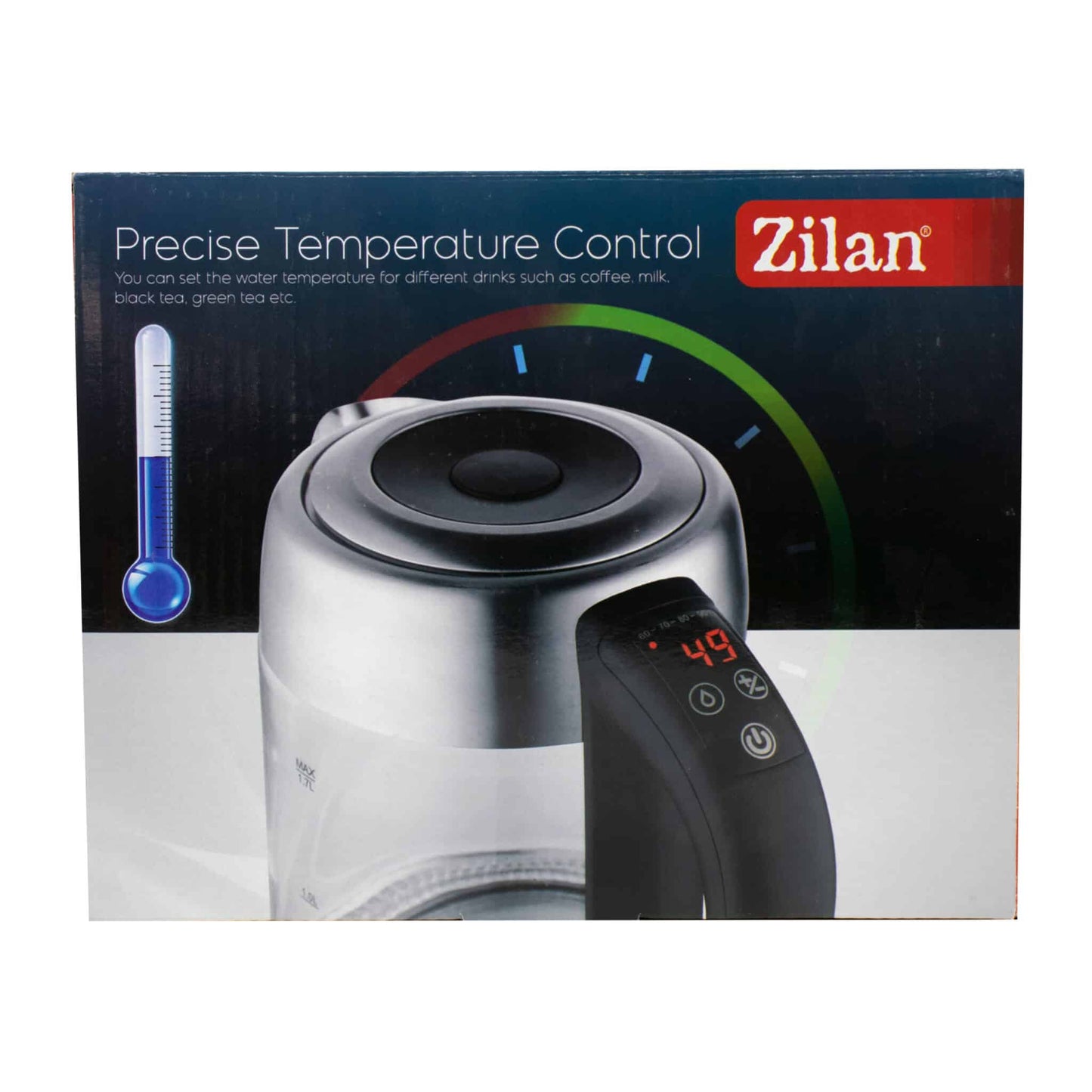Cana fierbator electrica, Temperatura controlata digital, Iluminare apa led, capacitate 1.7L, putere 2200W / ZLN 3949