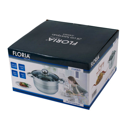 Cratita inox cu capac, diametru 25cm, capacitate 5.5L / ZLN 4069