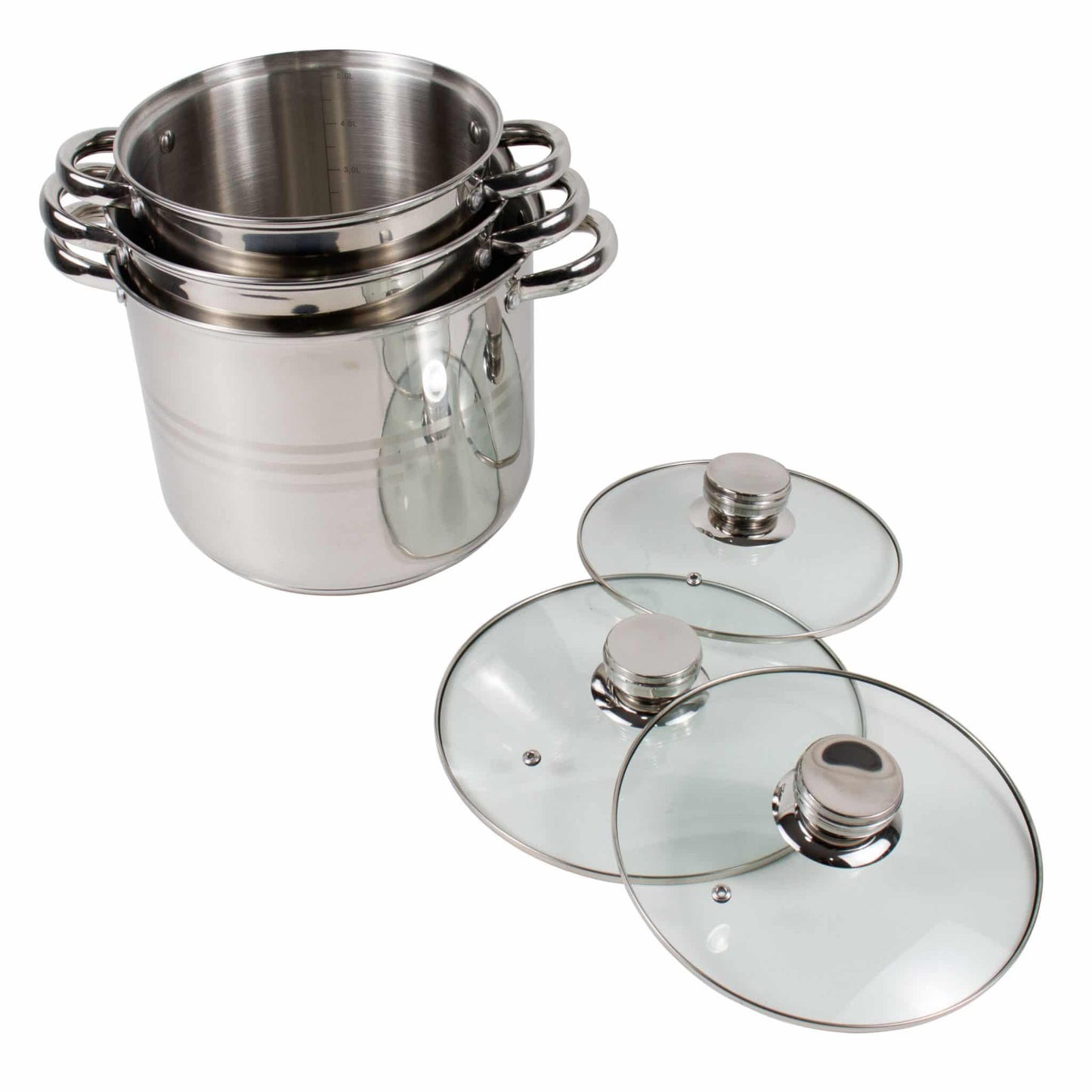 Set 3 oale cu capace inox, 5L / 6L /8L / ZLN 4045 - 221.ro