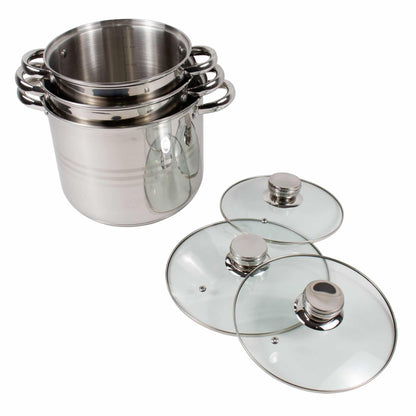Set 3 oale cu capace inox, 5L / 6L /8L / ZLN 4045 - 221.ro