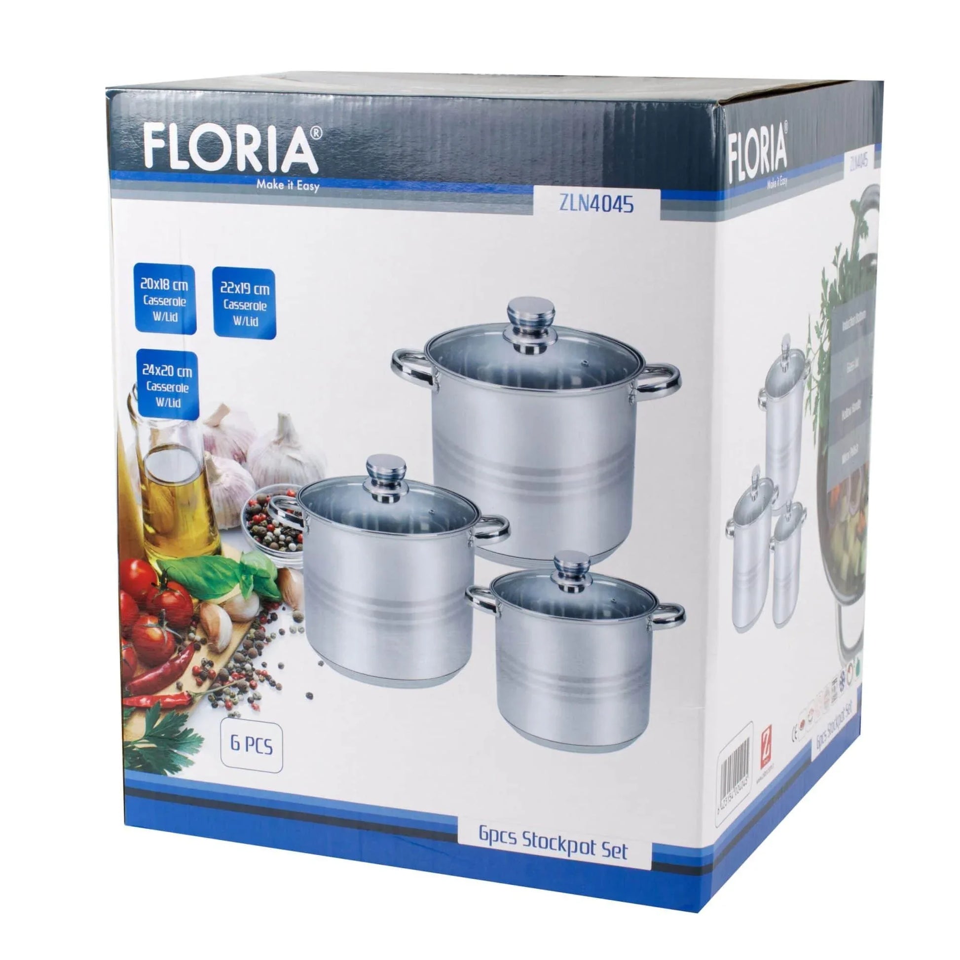 Set 3 oale cu capace inox, 5L / 6L /8L / ZLN 4045 - 221.ro