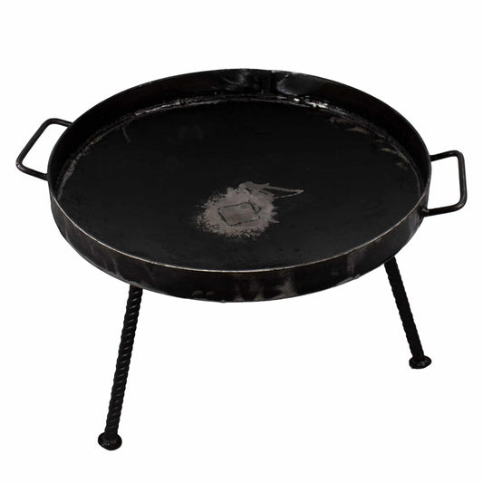 Gratar disc din otel, picioare detasabile, diametru 46 centimetri, cu margine de 4 cm / EXT 5717