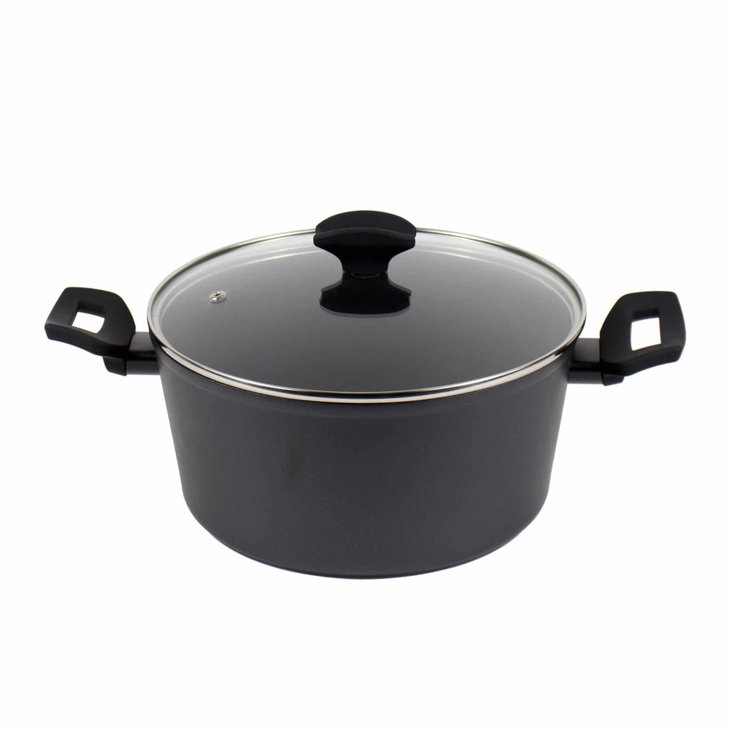 Set 7 piese din aluminiu cu strat neaderent compus din 3 oale cu manere +1 tigaie+ 3 capace sticla termorezistenta, inductie / ZLN 3277