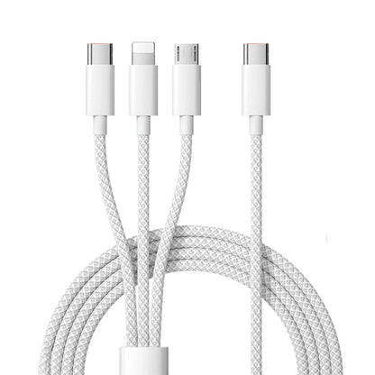 Cablu Date si Incarcare Rapida  Timebox 3 in 1  , PD Fast Charge, 1m, Textil Impletit, Gri