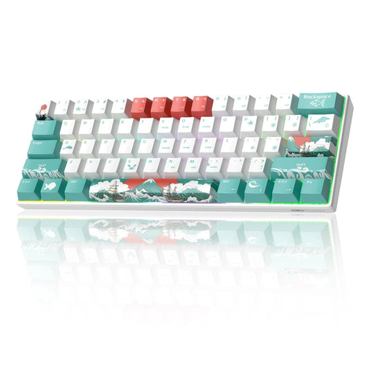 Tastatura Mecanica Timebox, 60% Compacta, RGB, Switch-uri Ivory White Hot-Swappable, Design Silentios si Portabil, Cablu Type-C Detasabil, Compatibila Windows si Mac, Coral&nbsp; - 221.ro