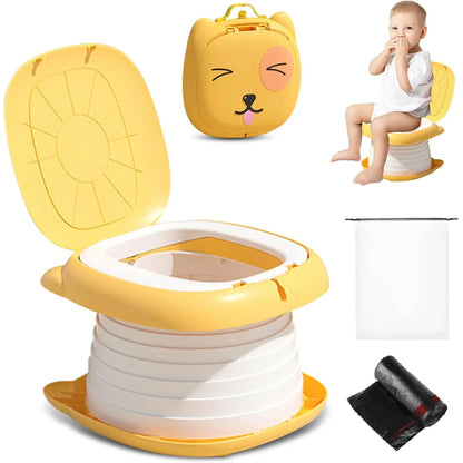 Toaleta Portabila Pliabila pentru Copii, WC de Calatorie, Galben