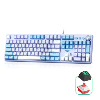 Tastatura Mecanica Gaming 104 Taste Timebox, Switch Albastru, Violet