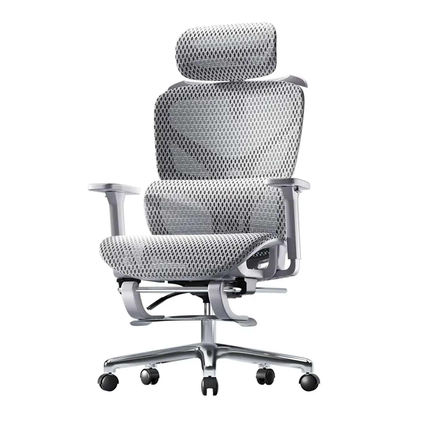 Scaun birou ergonomic Timebox, Plasa mesh respirabil, Tetiera, 4D armrest, Reglaj inaltime si adancime sezut, Suport picioare rabatabil, Spatar cu suport lombar ajustabil, Rotativ cu roti, Gri - 221.ro