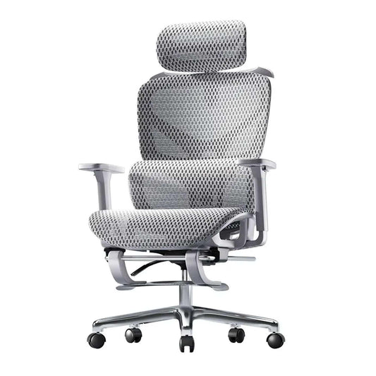 Scaun birou ergonomic Timebox, Plasa mesh respirabil, Tetiera, 4D armrest, Reglaj inaltime si adancime sezut, Suport picioare rabatabil, Spatar cu suport lombar ajustabil, Rotativ cu roti, Gri - 221.ro