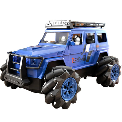 Masina cu telecomanda RC Timebox, 2,4G, 4x4 off-road, Gesturi + Telecomanda dubla, Drift lateral, Cascadorii, Sasiu aliaj rezistent, Lumini LED, Incarcare USB, 7-14 ani, Albastru - 221.ro