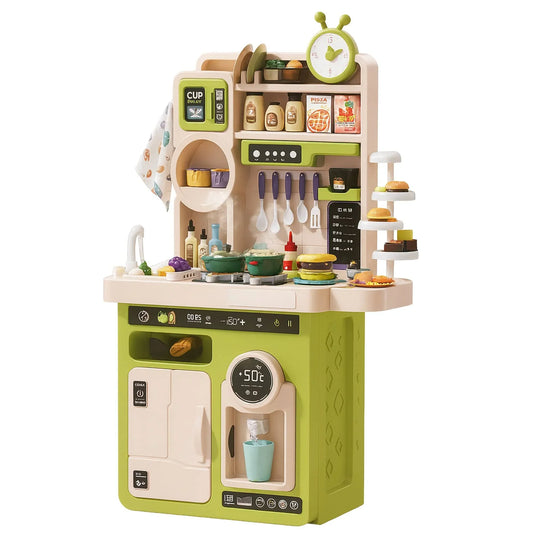 Set Bucatarie pentru Copii cu Abur Real, Apa Curenta, Sunete si Lumini, Verde