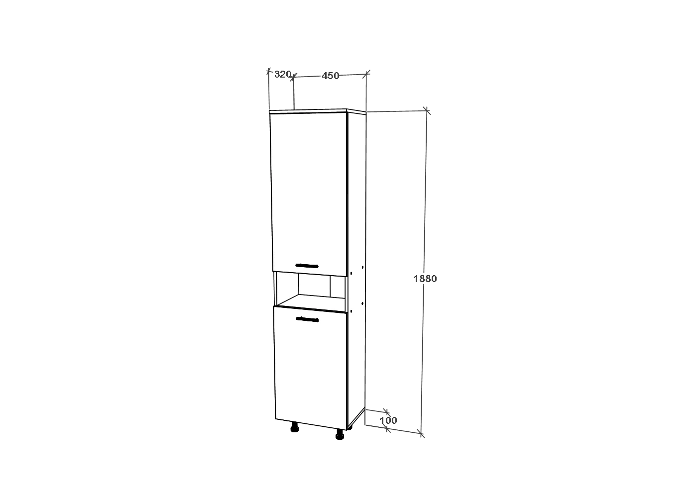 Dulap Baie haaus Dax, cos rufe, Alb, 45 x 32 x 188 cm