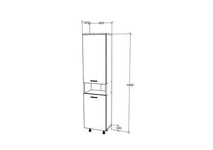 Dulap Baie haaus Dax, cos rufe, Alb, 45 x 32 x 188 cm