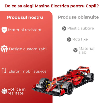 Set Constructii F1 Tehnic Timebox, +1200 piese, Rosu