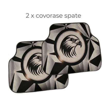 Covorașe auto universale DECOMAT 3D – set 4 bucăți cu design vultur, lavabile, antiderapante