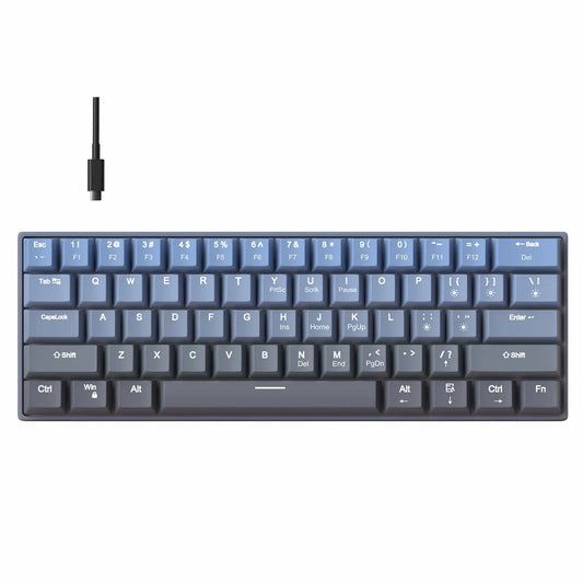 Tastatura Mecanica Timebox, 61 Taste, Keycaps PBT, Switch-uri Precise, Albastru