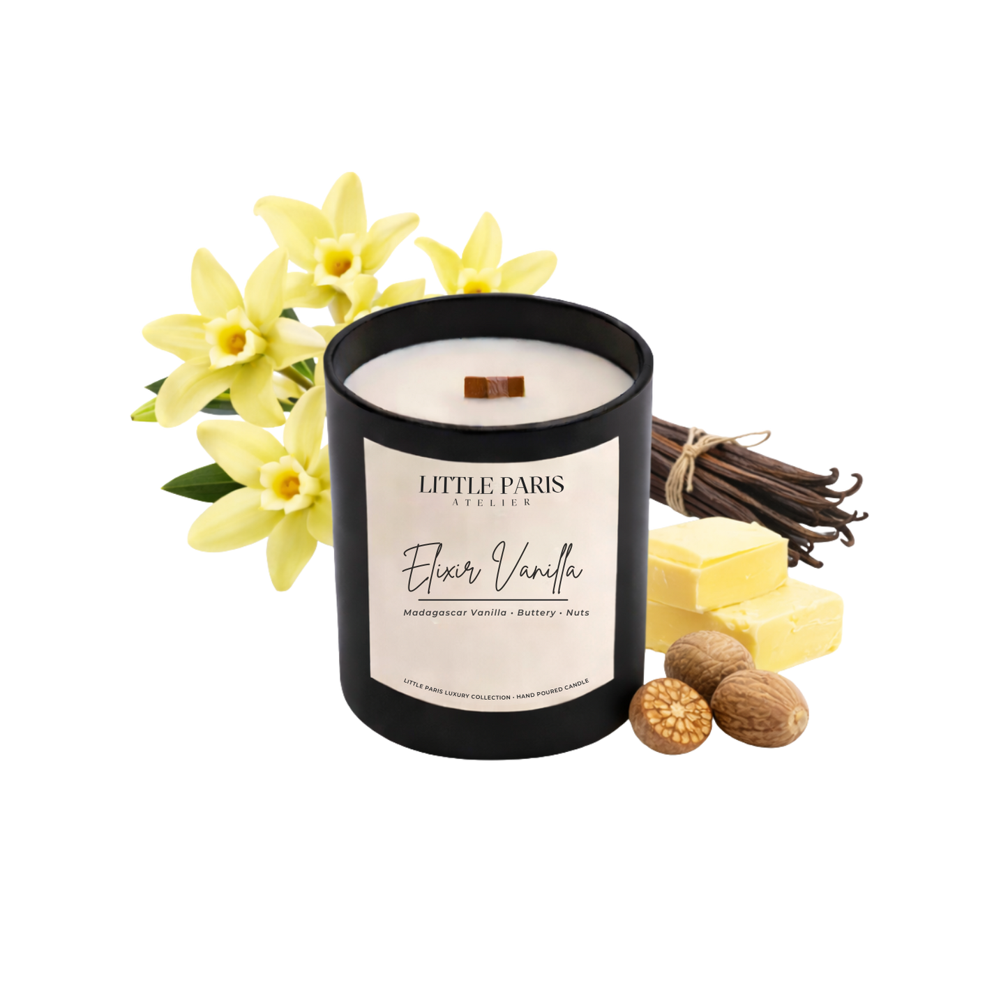 Lumânare parfumată Elixir Vanilla - Vanilie de Madagascar • Nucşoara • Unt