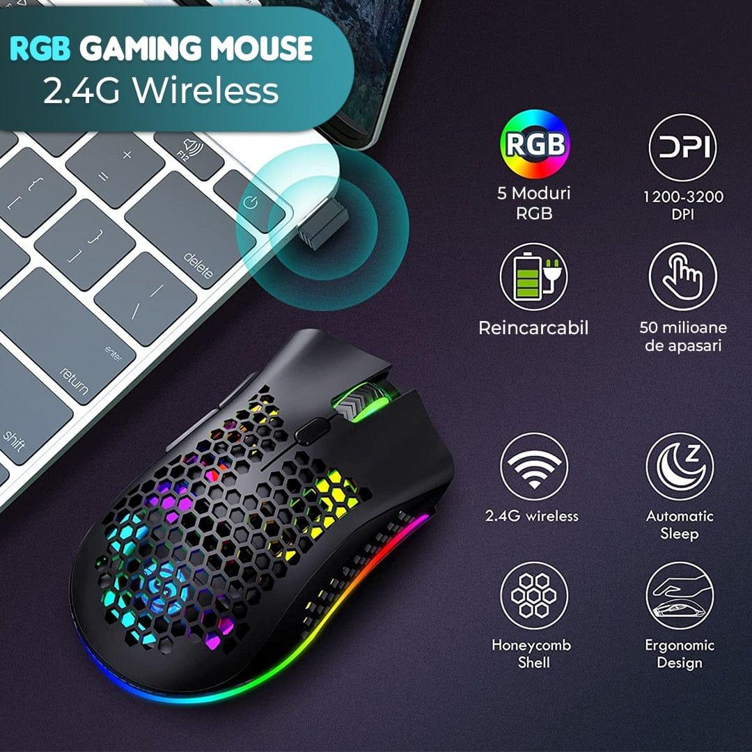 Set Timebox, 30 x 24 cm, Mouse gaming wireless, ultrausor 95g, FastCharge, USB