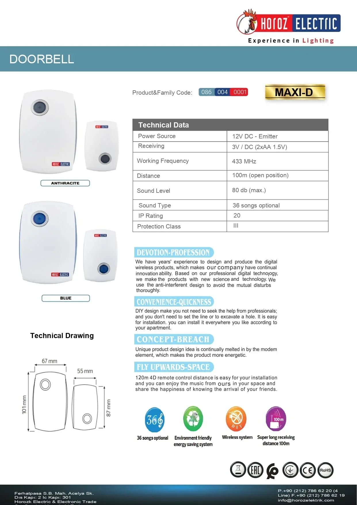 Sonerie wireless, 3V MAXI-D, Z-TOOLS / 086-004-0001 - 221.ro