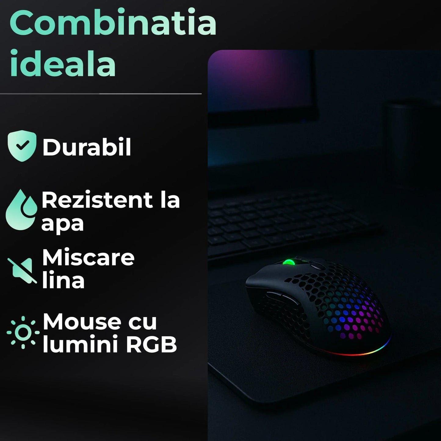 Set Timebox, 30 x 24 cm, Mouse gaming wireless, ultrausor 95g, FastCharge, USB