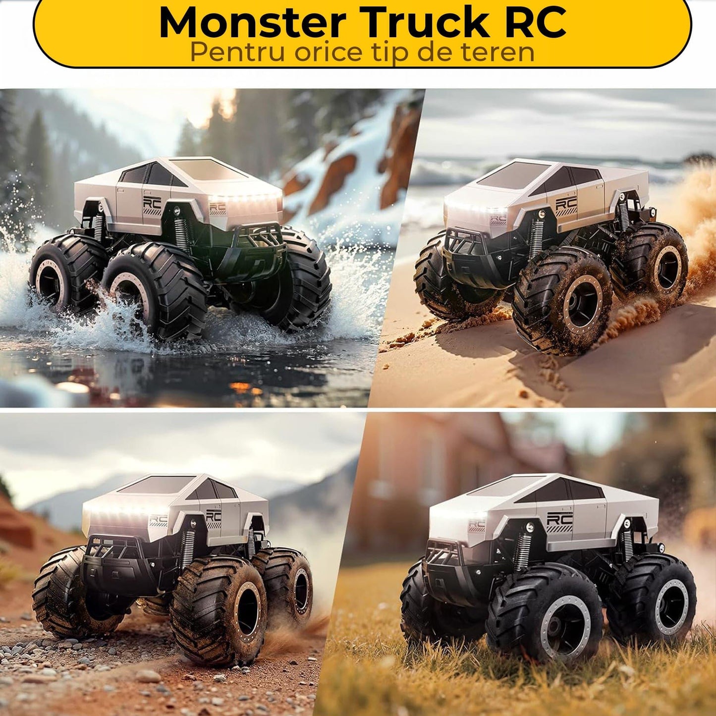 Cybertruck RC Car Timebox, 4WD Off-Road 1:16, Gri