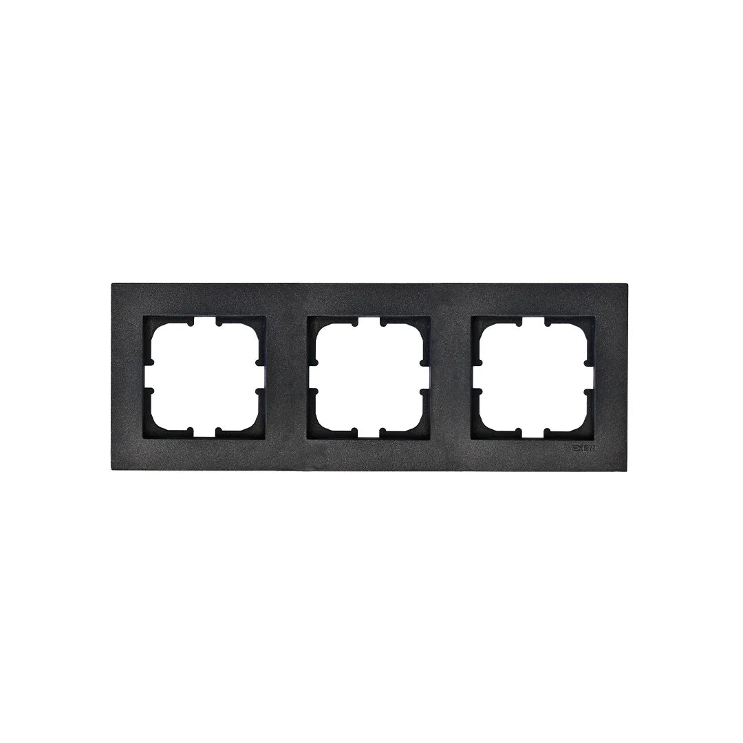 Rama pentru priza tripla KARELL EXEN, negru / 200-140000-103