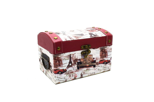 Cufar din piele ecologica cu imprimeu, Naimeed D47-1, 28 x 19,5 x 19,5 cm