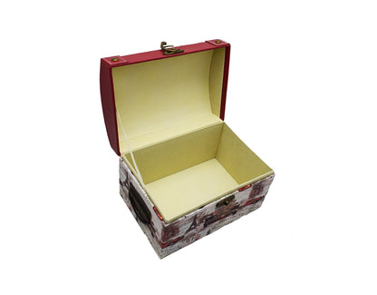 Cufar din piele ecologica cu imprimeu, Naimeed D47-1, 28 x 19,5 x 19,5 cm