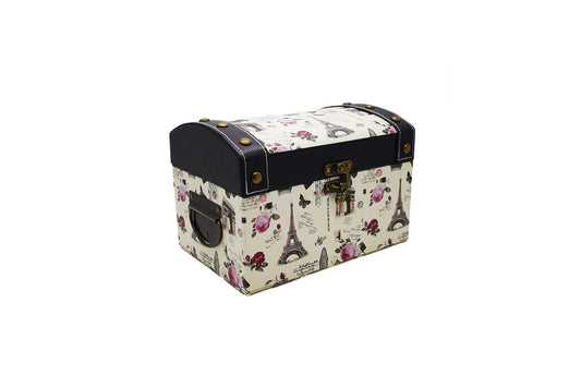 Cufar din piele ecologica cu imprimeu, Naimeed D47-2, 32 x 22,5 x 22,5 cm