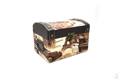 Cufar din piele ecologica cu imprimeu, Naimeed D47-2, 24 x 16,5 x 16,5 cm