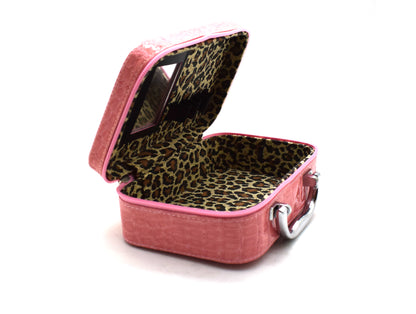 Geanta cosmetica cu oglinda, Naimeed D268, culoare Roz, 14 x 20 x 7 cm
