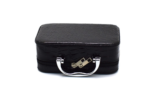 Geanta cosmetica cu oglinda, Naimeed D268, culoare Negru, 14 x 20 x 7 cm