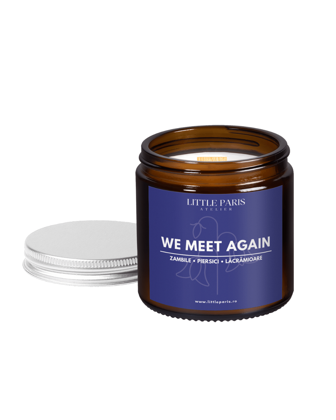 Lumânare parfumată Amber - We meet again - Zambile • Lăcrămioare • Piersică