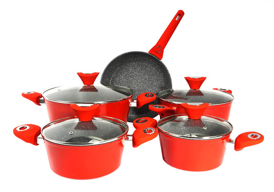 Set oale 9 piese, material aluminiu, interior granit, compatibil inductie / ZLN 3260