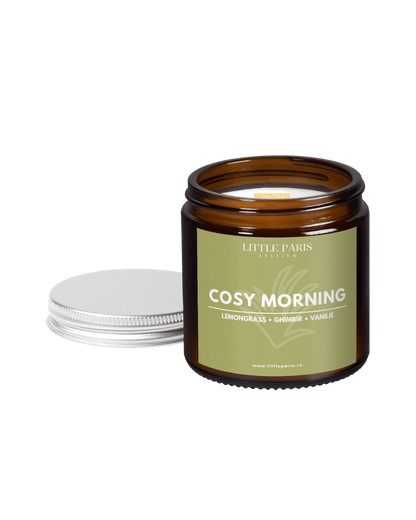Lumânare parfumată Amber - Cosy Morning - Lemongrass • Ghimbir • Vanilie