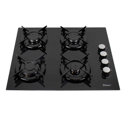 Pachet plita incorporabila (0058), gaz butelie sau gaz natural (duze de schimb incluse), 59x51 cm, aprindere electrica, sticla neagra si hota perete 2 motoare (6201), 2 x 95w / SET 30005