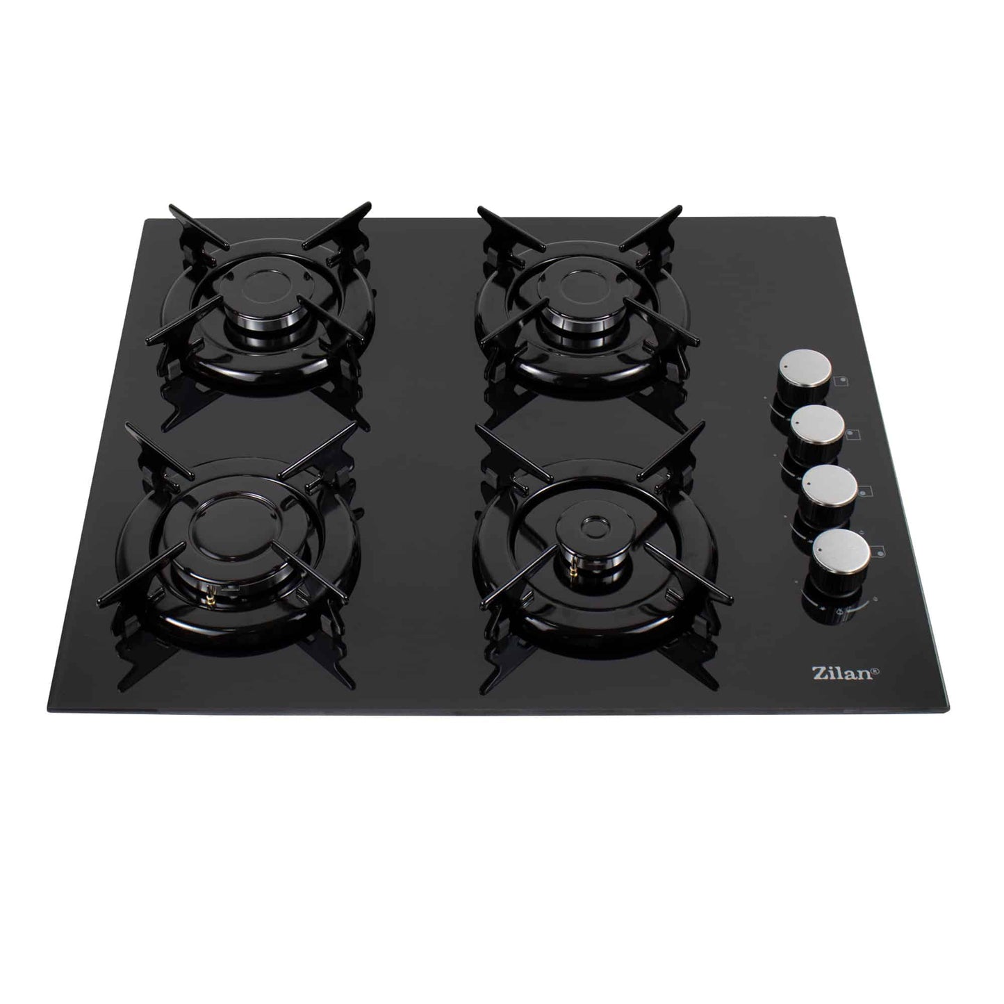 Pachet plita incorporabila (0058), gaz butelie sau gaz natural (duze de schimb incluse), 59x51 cm, aprindere electrica, sticla neagra si hota Incorporabila telescopica 2 motoare (3680), 2 x 95w / SET 30007