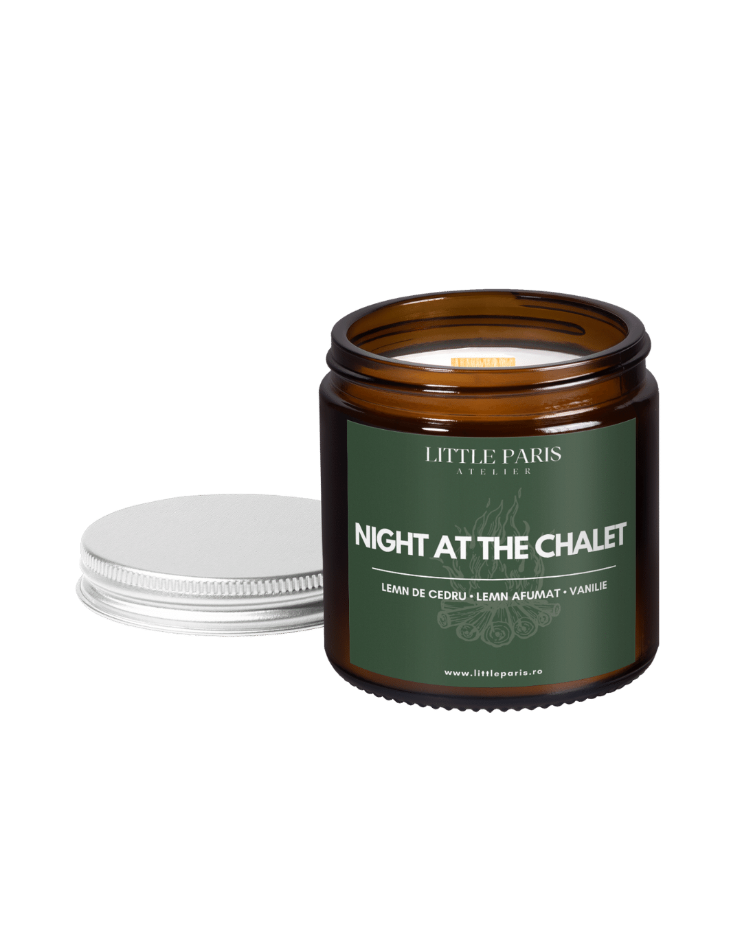 Lumânare parfumată Amber - Night at the chalet - Lemn ars • Vanilie • Cuișoare